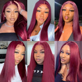 13x4 99J Straight Hair Wigs Human Hair - 14A